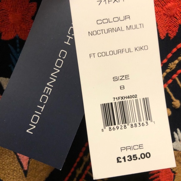 NWT French Connection Kiko Floral Boho Embroidered Dress UK 8/ US 4 - Picture 8 of 8